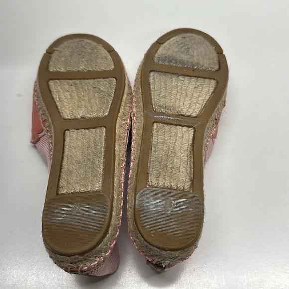 Tory Burch Lonnie Espadrille Flats Slip On Canvas Jute Shoes Pink Tan Size 9.5 - Picture 8 of 10